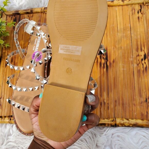 Cushionaire Transparent Studded Strappy Detail Memory Foam Sandals. Sz 8.5 - Picture 4 of 13